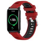 For Honor Watch ES 20mm Sports Two-Color Steel Buckle Silicone Watch Band(Red+Black) - 1