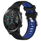 For Honor MagicWatch2 42mm 20mm Sports Two-Color Steel Buckle Silicone Watch Band(Black+Blue) - 1
