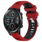 For Honor MagicWatch2 42mm 20mm Sports Two-Color Steel Buckle Silicone Watch Band(Red+Black) - 1