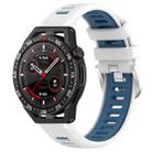 For Huawei Watch GT3 SE 22mm Sports Two-Color Steel Buckle Silicone Watch Band(White+Blue) - 1