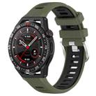 For Huawei Watch GT3 SE 22mm Sports Two-Color Steel Buckle Silicone Watch Band(Army Green+Black) - 1