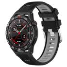 For Huawei Watch GT3 SE 22mm Sports Two-Color Steel Buckle Silicone Watch Band(Black+Grey) - 1