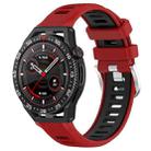 For Huawei Watch GT3 SE 22mm Sports Two-Color Steel Buckle Silicone Watch Band(Red+Black) - 1