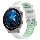 For Huawei Watch GT3 Pro 46mm 22mm Sports Two-Color Steel Buckle Silicone Watch Band(White+Teal) - 1