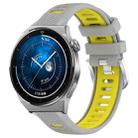 For Huawei Watch GT3 Pro 46mm 22mm Sports Two-Color Steel Buckle Silicone Watch Band(Grey+Yellow) - 1