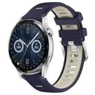 For Huawei Watch GT3 46mm 22mm Sports Two-Color Steel Buckle Silicone Watch Band(Midnight Blue+Starlight) - 1