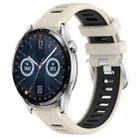 For Huawei Watch GT3 46mm 22mm Sports Two-Color Steel Buckle Silicone Watch Band(Starlight+Black) - 1