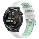 For Huawei Watch GT Runner 22mm Sports Two-Color Steel Buckle Silicone Watch Band(White+Teal) - 1