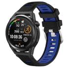 For Huawei Watch GT Runner 22mm Sports Two-Color Steel Buckle Silicone Watch Band(Black+Blue) - 6