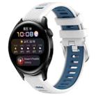 For Huawei Watch 3 22mm Sports Two-Color Steel Buckle Silicone Watch Band(White+Blue) - 1