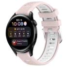 For Huawei Watch 3 22mm Sports Two-Color Steel Buckle Silicone Watch Band(Pink+White) - 1