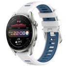 For Huawei Watch 3 Pro 22mm Sports Two-Color Steel Buckle Silicone Watch Band(White+Blue) - 1