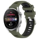 For Huawei Watch 3 Pro 22mm Sports Two-Color Steel Buckle Silicone Watch Band(Army Green+Black) - 1