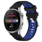 For Huawei Watch 3 Pro 22mm Sports Two-Color Steel Buckle Silicone Watch Band(Black+Blue) - 1