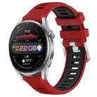 For Huawei Watch 3 Pro 22mm Sports Two-Color Steel Buckle Silicone Watch Band(Red+Black) - 1