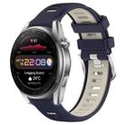 For Huawei Watch 3 Pro New 22mm Sports Two-Color Steel Buckle Silicone Watch Band(Midnight Blue+Starlight) - 1
