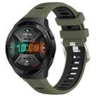 For Huawei Watch GT 2E 22mm Sports Two-Color Steel Buckle Silicone Watch Band(Army Green+Black) - 1