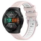 For Huawei Watch GT 2E 22mm Sports Two-Color Steel Buckle Silicone Watch Band(Pink+White) - 1