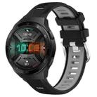 For Huawei Watch GT 2E 22mm Sports Two-Color Steel Buckle Silicone Watch Band(Black+Grey) - 1