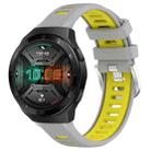 For Huawei Watch GT 2E 22mm Sports Two-Color Steel Buckle Silicone Watch Band(Grey+Yellow) - 1