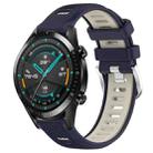 For Huawei GT2 46mm 22mm Sports Two-Color Steel Buckle Silicone Watch Band(Midnight Blue+Starlight) - 1