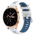 For Honor Watch GS 3 22mm Sports Two-Color Steel Buckle Silicone Watch Band(White+Blue) - 1