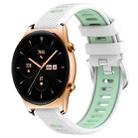 For Honor Watch GS 3 22mm Sports Two-Color Steel Buckle Silicone Watch Band(White+Teal) - 1