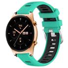 For Honor Watch GS 3 22mm Sports Two-Color Steel Buckle Silicone Watch Band(Lake Blue+Black) - 1