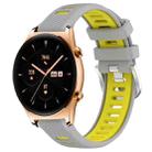 For Honor Watch GS 3 22mm Sports Two-Color Steel Buckle Silicone Watch Band(Grey+Yellow) - 1