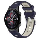 For Honor Watch GS 3i 22mm Sports Two-Color Steel Buckle Silicone Watch Band(Midnight Blue+Starlight) - 1