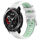 For Honor Watch GS Pro 22mm Sports Two-Color Steel Buckle Silicone Watch Band(White+Teal) - 1