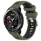 For Honor Watch GS Pro 22mm Sports Two-Color Steel Buckle Silicone Watch Band(Army Green+Black) - 1