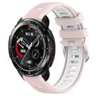 For Honor Watch GS Pro 22mm Sports Two-Color Steel Buckle Silicone Watch Band(Pink+White) - 1