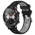 For Honor Watch Dream 22mm Sports Two-Color Steel Buckle Silicone Watch Band(Black+Grey) - 1