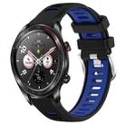 For Honor Watch Dream 22mm Sports Two-Color Steel Buckle Silicone Watch Band(Black+Blue) - 1