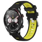 For Honor Watch Dream 22mm Sports Two-Color Steel Buckle Silicone Watch Band(Black+Lime Green) - 1