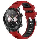 For Honor Watch Dream 22mm Sports Two-Color Steel Buckle Silicone Watch Band(Red+Black) - 1