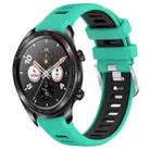 For Honor Watch Dream 22mm Sports Two-Color Steel Buckle Silicone Watch Band(Lake Blue+Black) - 1