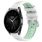 For Xiaomi Watch S2 42mm 22mm Sports Two-Color Steel Buckle Silicone Watch Band(White+Teal) - 1