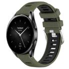 For Xiaomi Watch S2 42mm 22mm Sports Two-Color Steel Buckle Silicone Watch Band(Army Green+Black) - 1