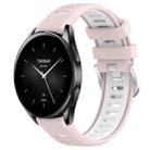 For Xiaomi Watch S2 42mm 22mm Sports Two-Color Steel Buckle Silicone Watch Band(Pink+White) - 1