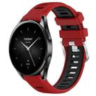 For Xiaomi Watch S2 42mm 22mm Sports Two-Color Steel Buckle Silicone Watch Band(Red+Black) - 1