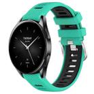 For Xiaomi Watch S2 42mm 22mm Sports Two-Color Steel Buckle Silicone Watch Band(Lake Blue+Black) - 1