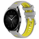 For Xiaomi Watch S2 42mm 22mm Sports Two-Color Steel Buckle Silicone Watch Band(Grey+Yellow) - 1