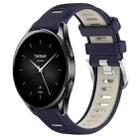 For Xiaomi Watch S2 42mm 22mm Sports Two-Color Steel Buckle Silicone Watch Band(Midnight Blue+Starlight) - 1