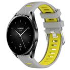 For Xiaomi Watch S2 46mm 22mm Sports Two-Color Steel Buckle Silicone Watch Band(Grey+Yellow) - 1