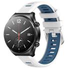 For Xiaomi MI Watch S1 22mm Sports Two-Color Steel Buckle Silicone Watch Band(White+Blue) - 1