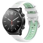 For Xiaomi MI Watch S1 22mm Sports Two-Color Steel Buckle Silicone Watch Band(White+Teal) - 1