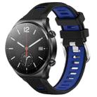 For Xiaomi MI Watch S1 22mm Sports Two-Color Steel Buckle Silicone Watch Band(Black+Blue) - 6