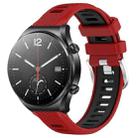 For Xiaomi MI Watch S1 22mm Sports Two-Color Steel Buckle Silicone Watch Band(Red+Black) - 1